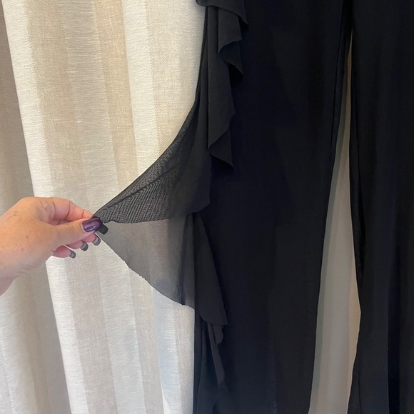 Women's Sheer Ruffle Beach Bottom Cover Up Pants, Size Medium - Picture 4 of 16